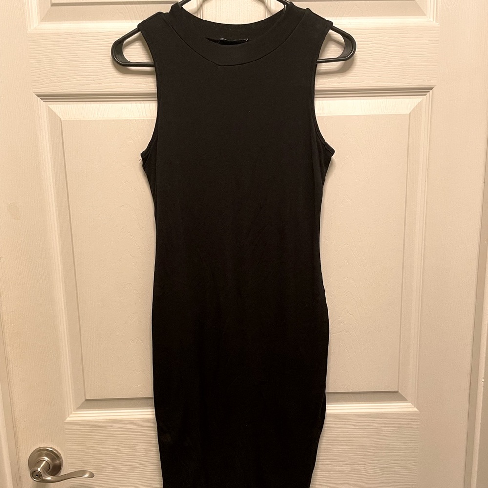 Black midi dress